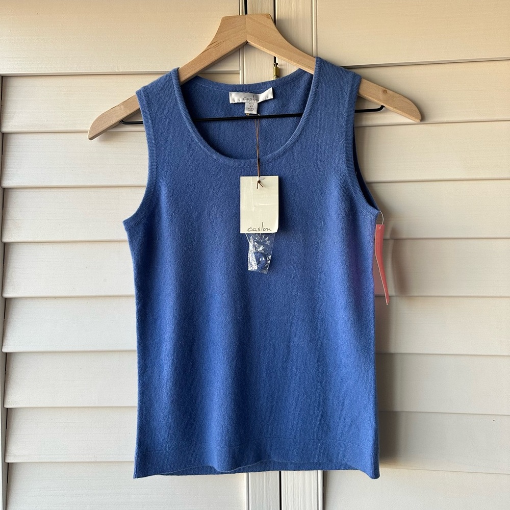NWT Caslon Blue Cashmere Tank Top